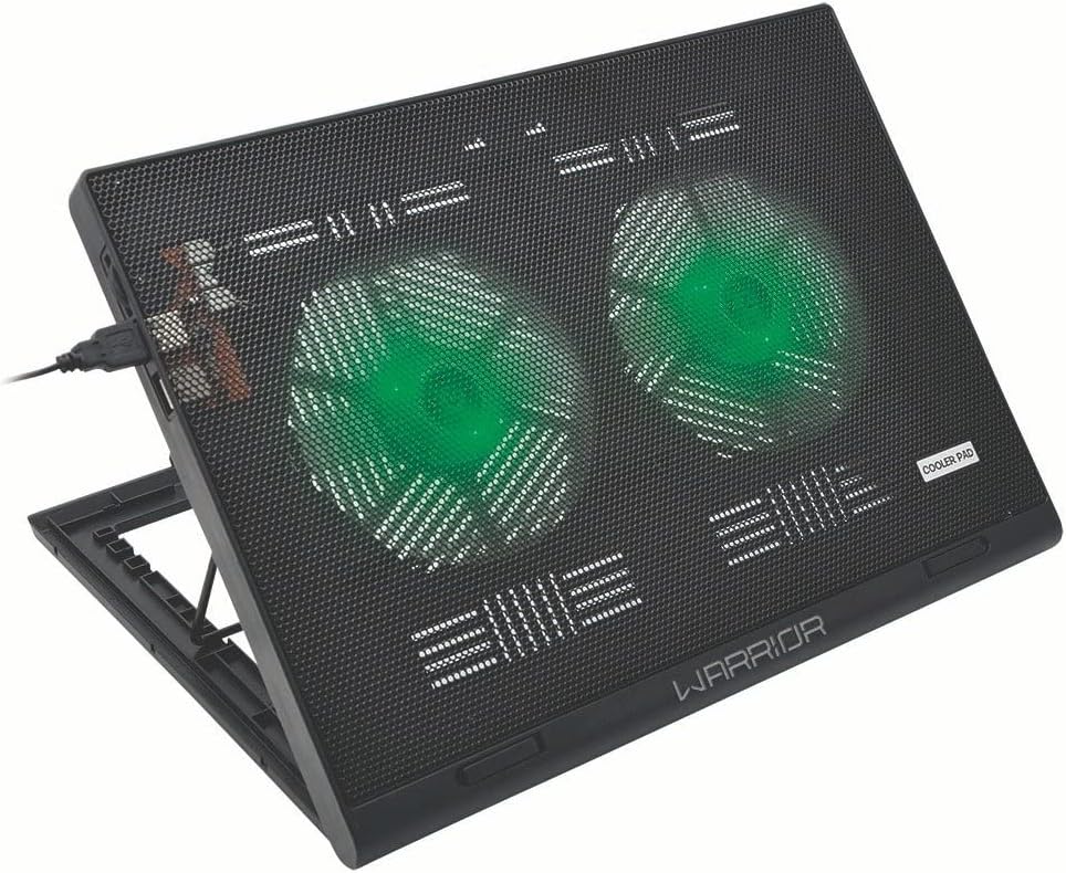 Cooler Para Notebook Warrior Power Gamer Led Verde Luminoso – AC267