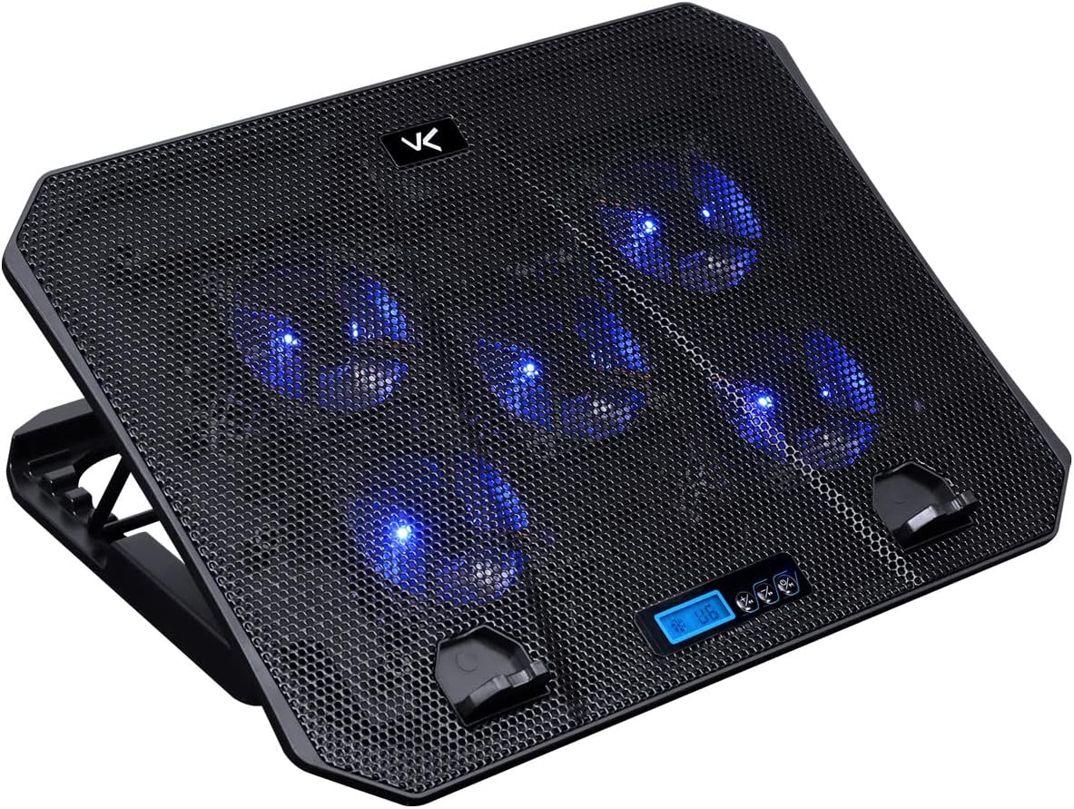 Vinik SUPORTE COM COOLER GAMER PARA NOTEBOOK/LAPTOP DE ATÉ 15.6" ICE COM 5 FAN LCD – CN300 – VINIK, Preto